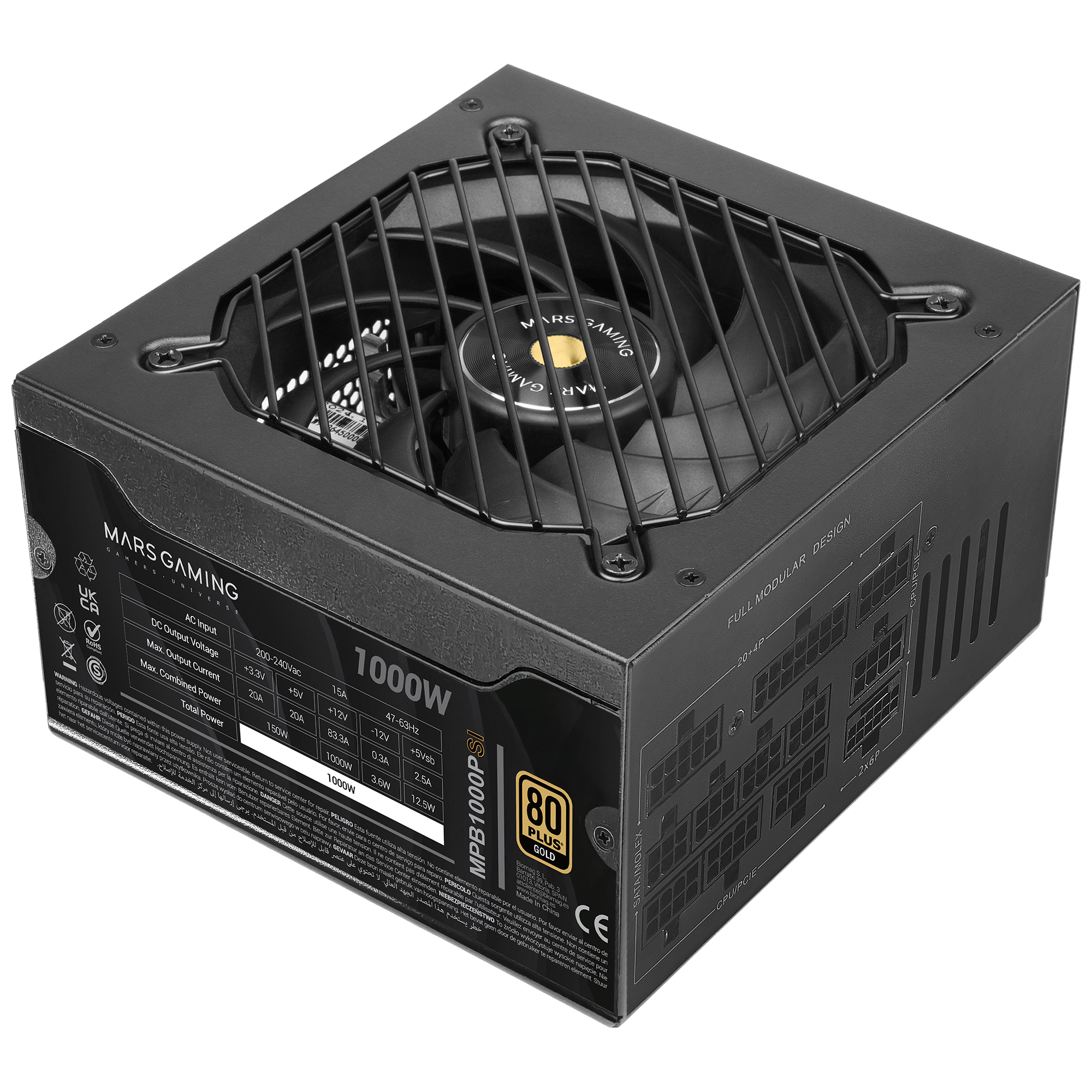Alimentation ATX Mars Gaming MPB Pro-SI - 1000W (Noir)