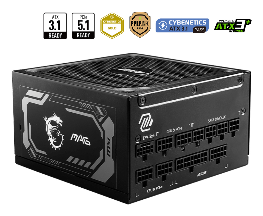 Alimentation ATX MSI Mag A1250GL PCIe5 - 1250W (Noir)