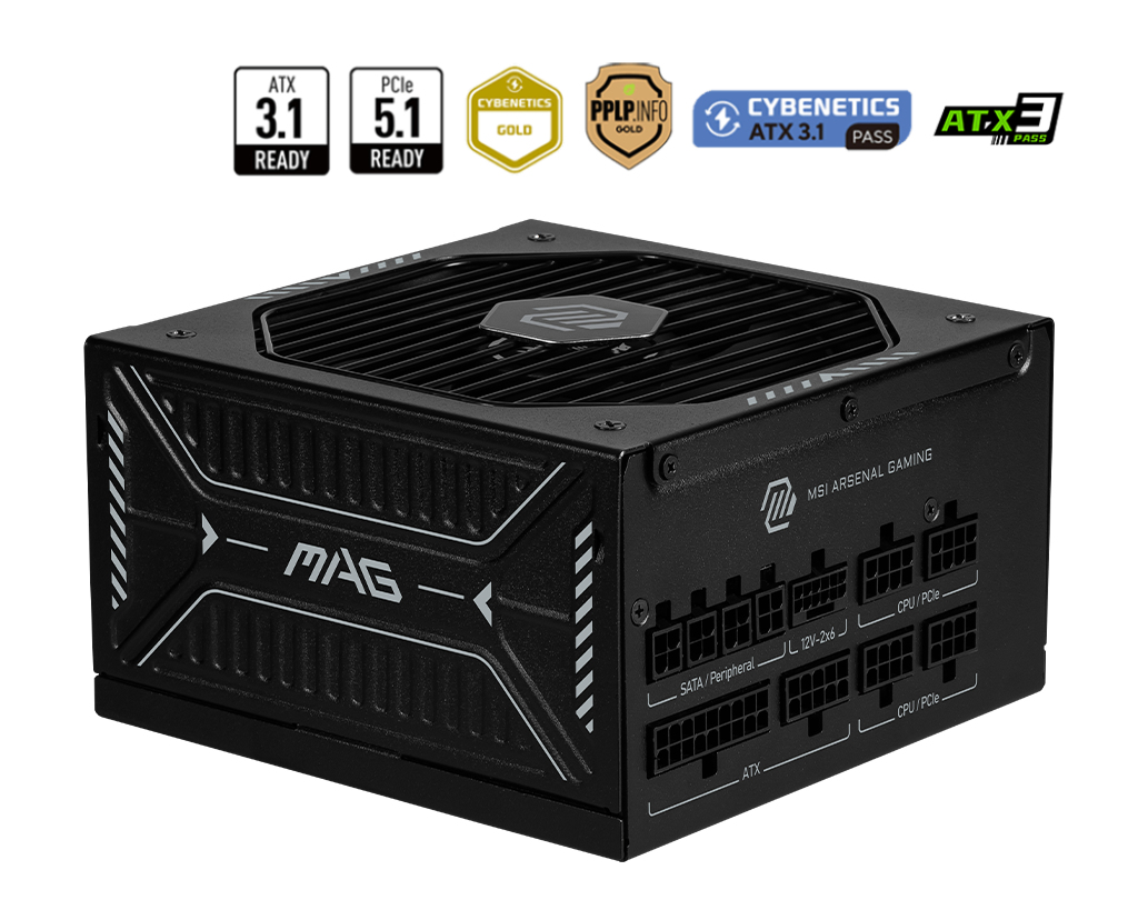 Alimentation ATX MSI Mag A850GLS PCIe5 - 850W (Noir)