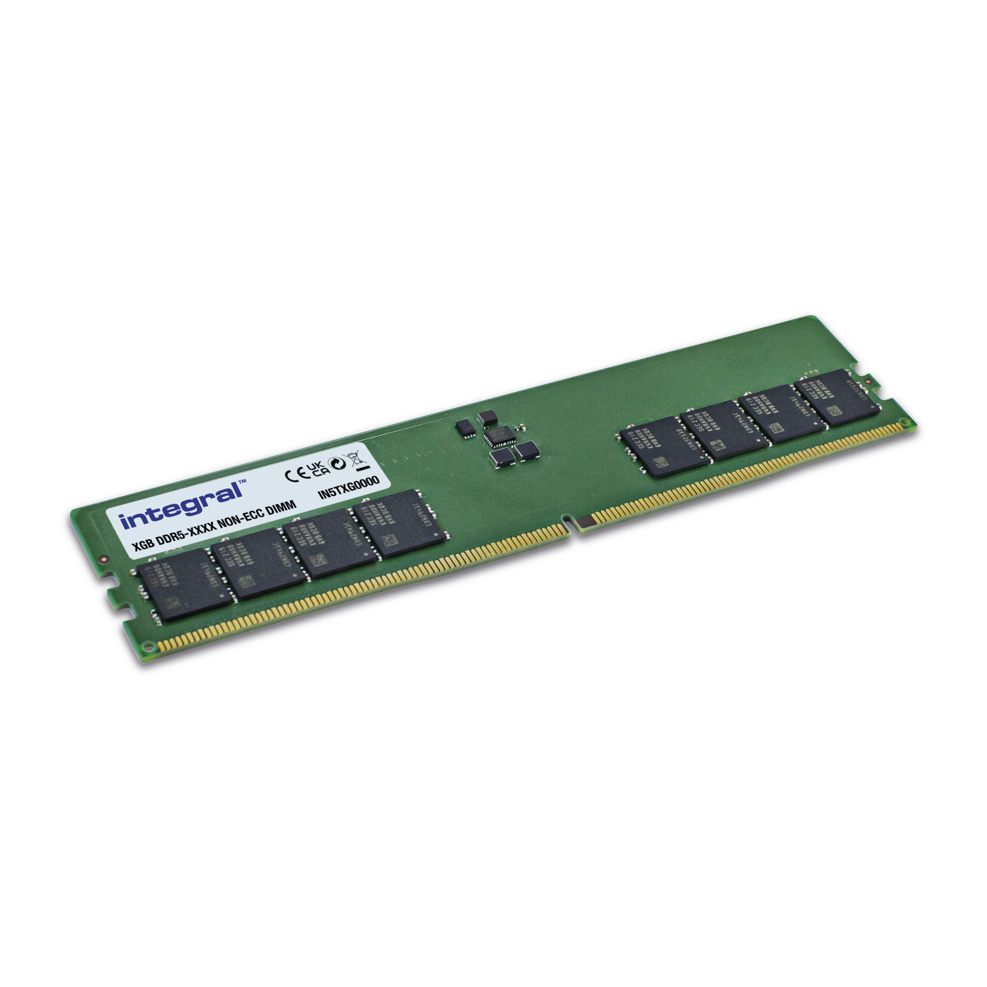 Barrette mémoire 32Go DIMM DDR5 Integral 5600MHz (Vert)