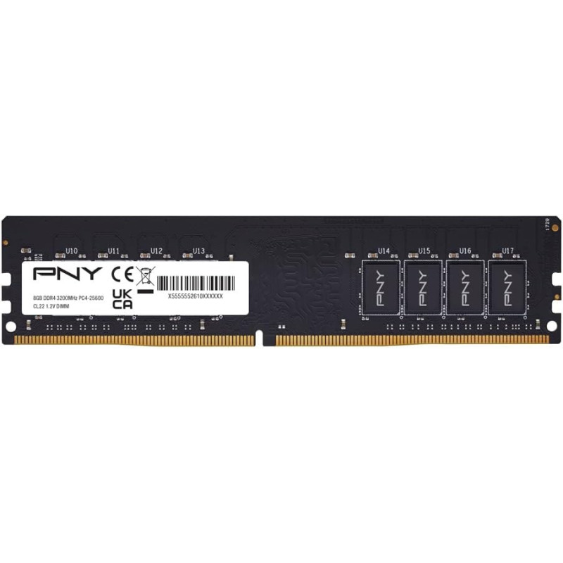 Barrette mémoire 8Go DIMM DDR4 PNY Performance 3200Mhz (Noir)