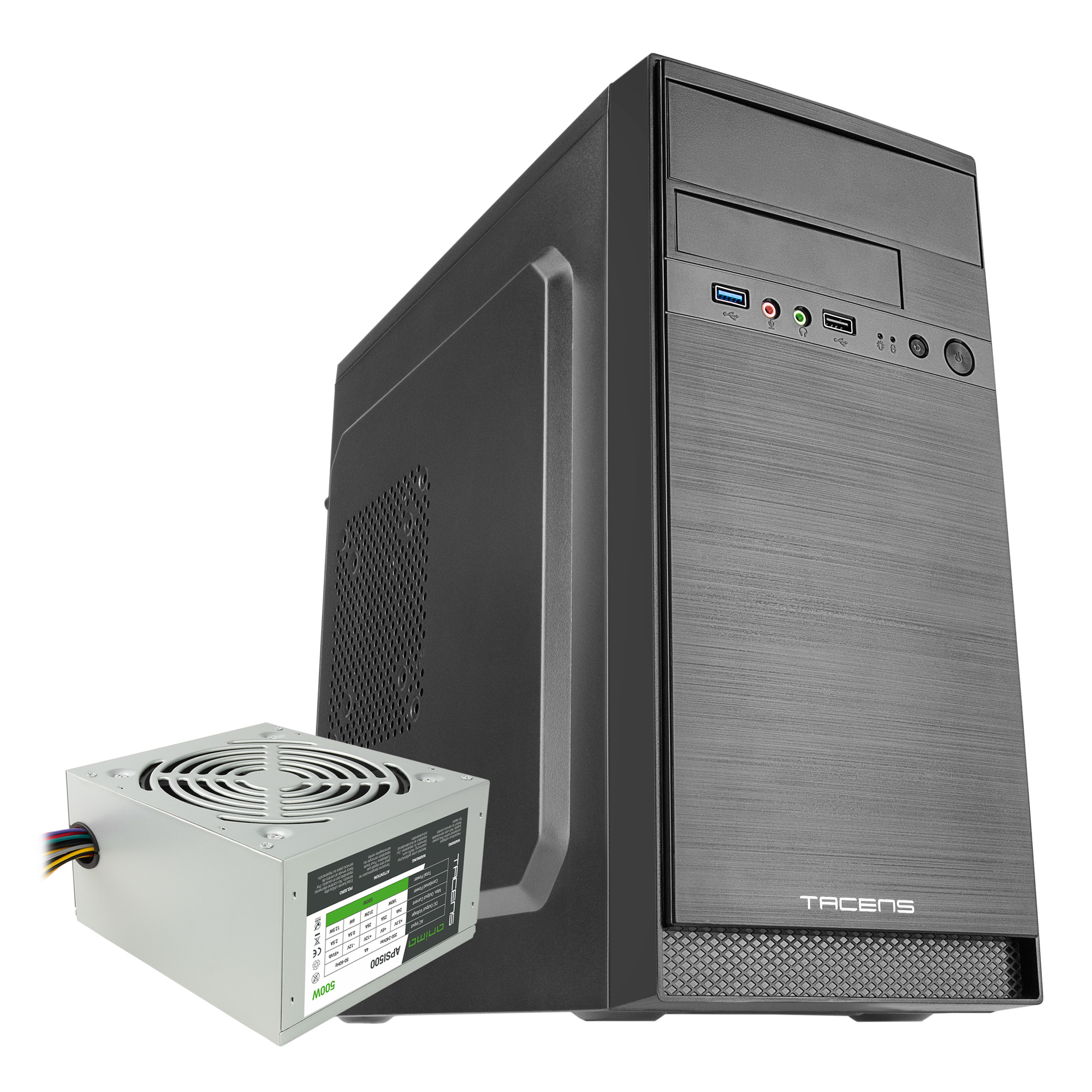 Boitier Mini Tour Micro ATX Anima AC4500 avec alimentation 500W (Noir)