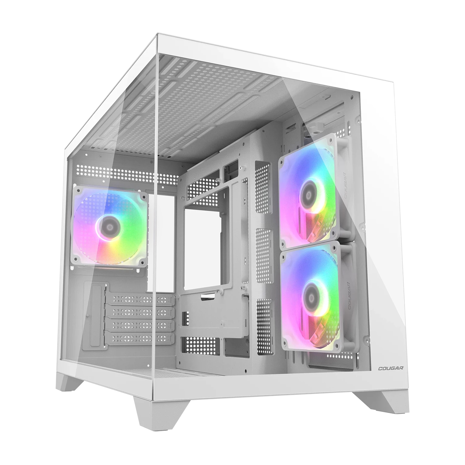 Boitier Mini Tour Micro ATX Cougar FV150 Mini RGB avec panneaux vitrés (Blanc)