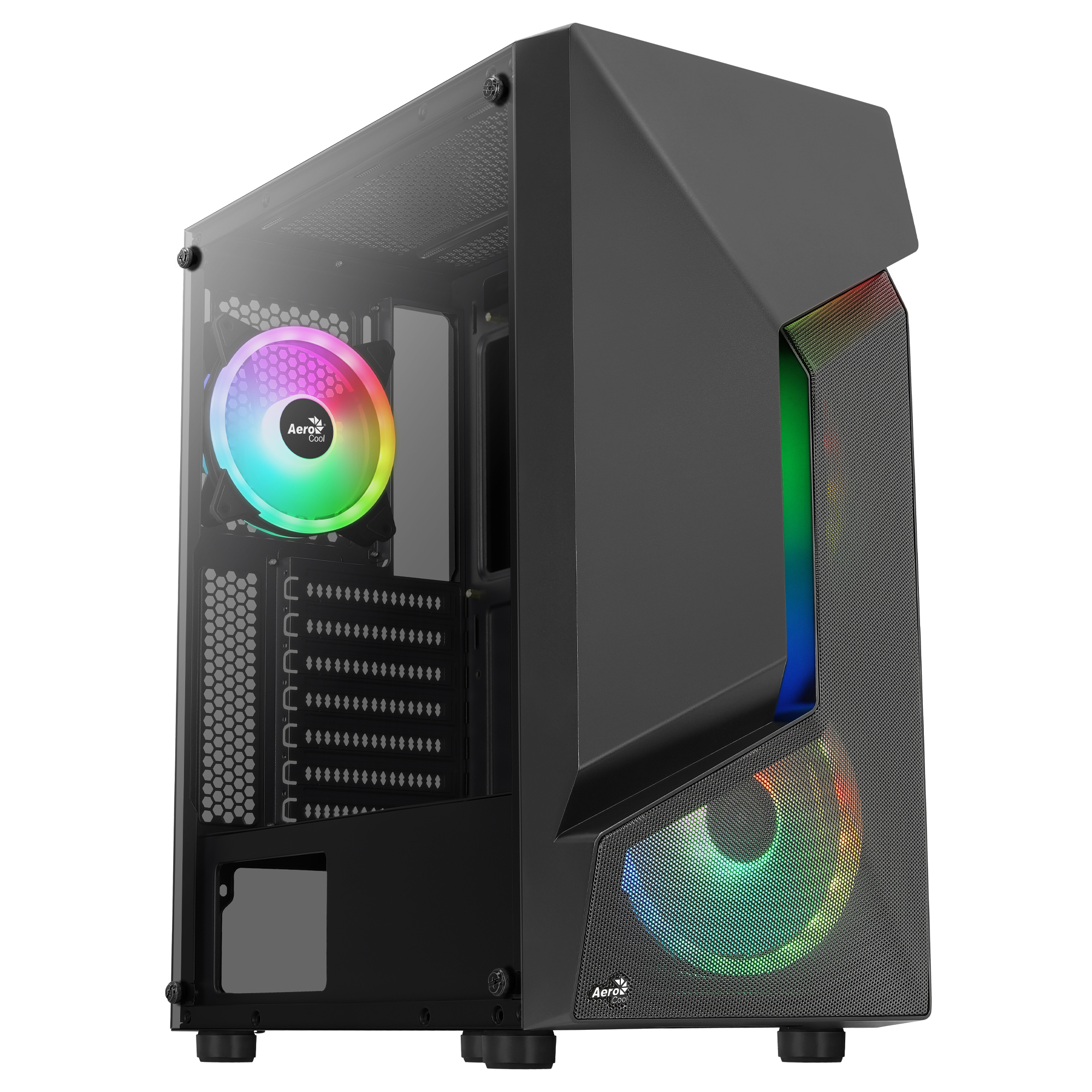 Boitier Moyen Tour ATX AeroCool Scape V3 RGB avec panneau vitré (Noir)