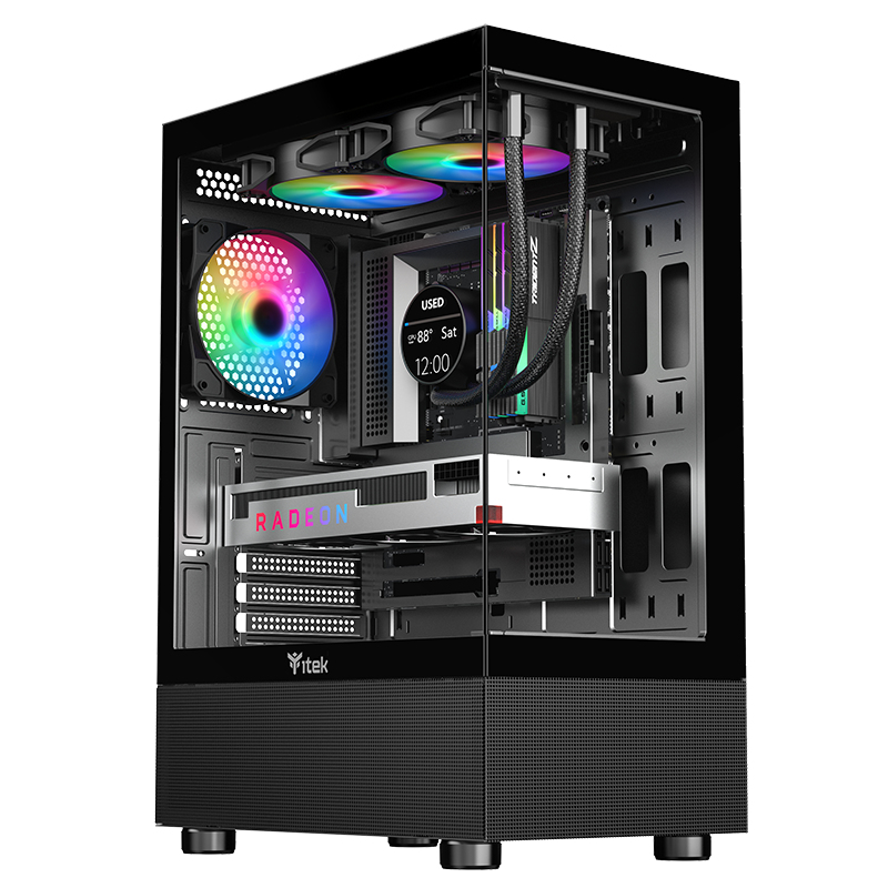 Boitier Moyen Tour ATX iTek Showbui 33 RGB avec panneaux vitrés (Noir)