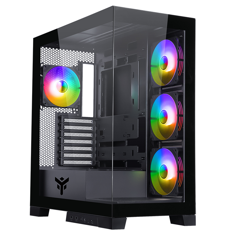Boitier Moyen Tour ATX iTek Showbui 45 RGB avec panneaux vitrés (Noir)