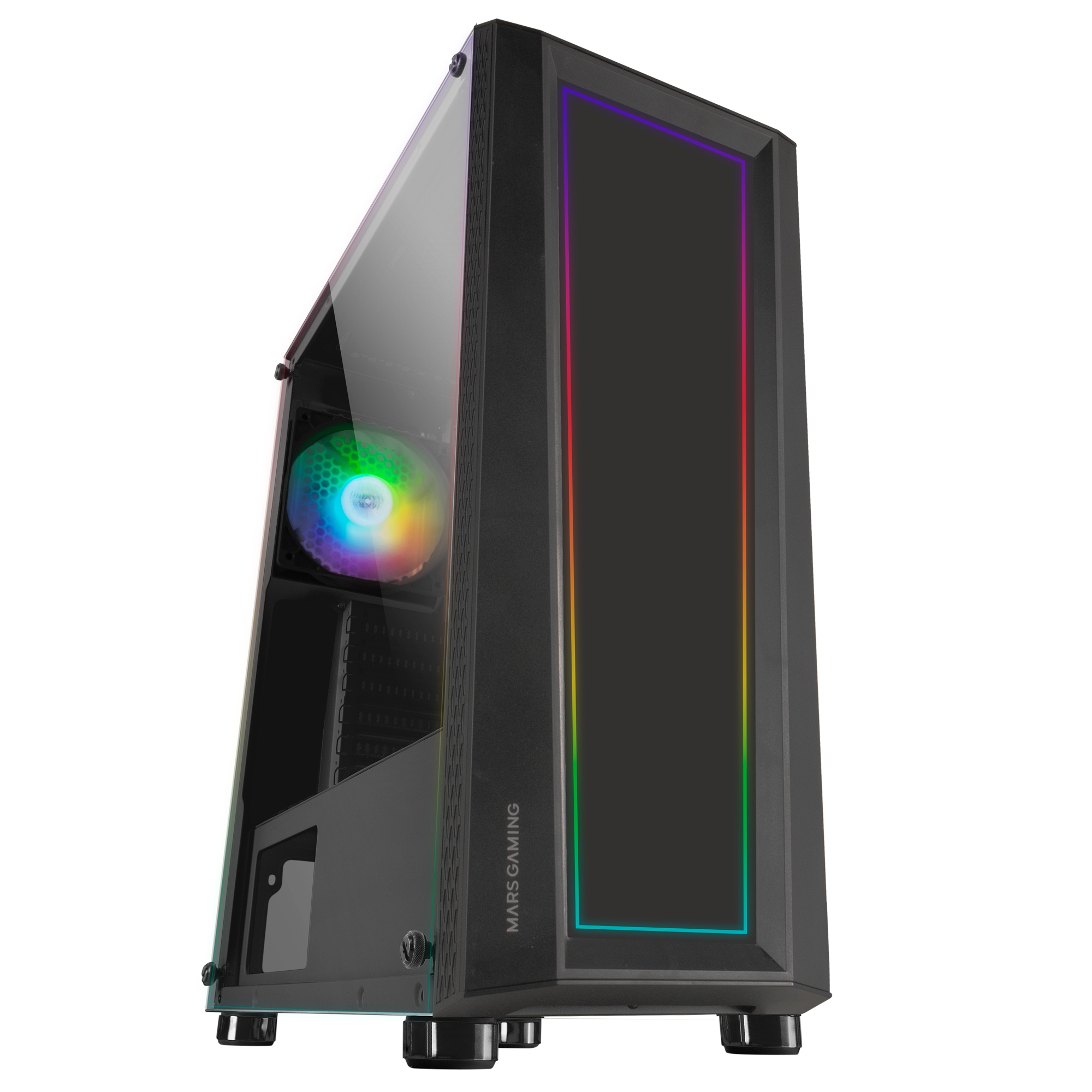 Boitier Moyen Tour ATX Mars Gaming MC-ART RGB avec panneaux vitrés (Noir)