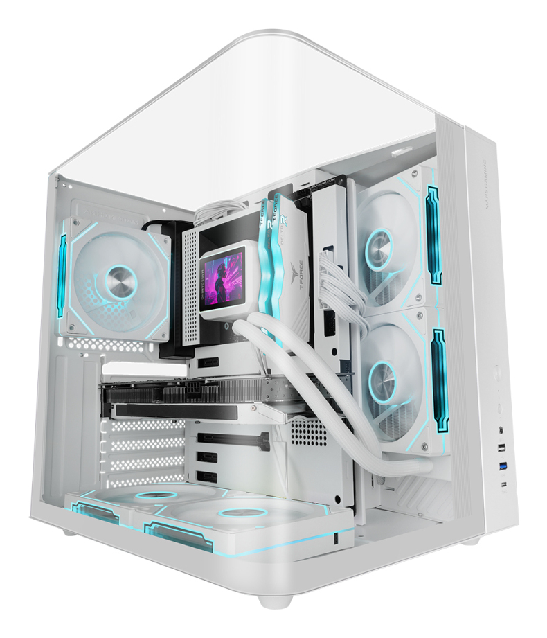 Boitier Moyen Tour ATX Mars Gaming MC-InfiniOLite avec panneaux vitrés (Blanc)