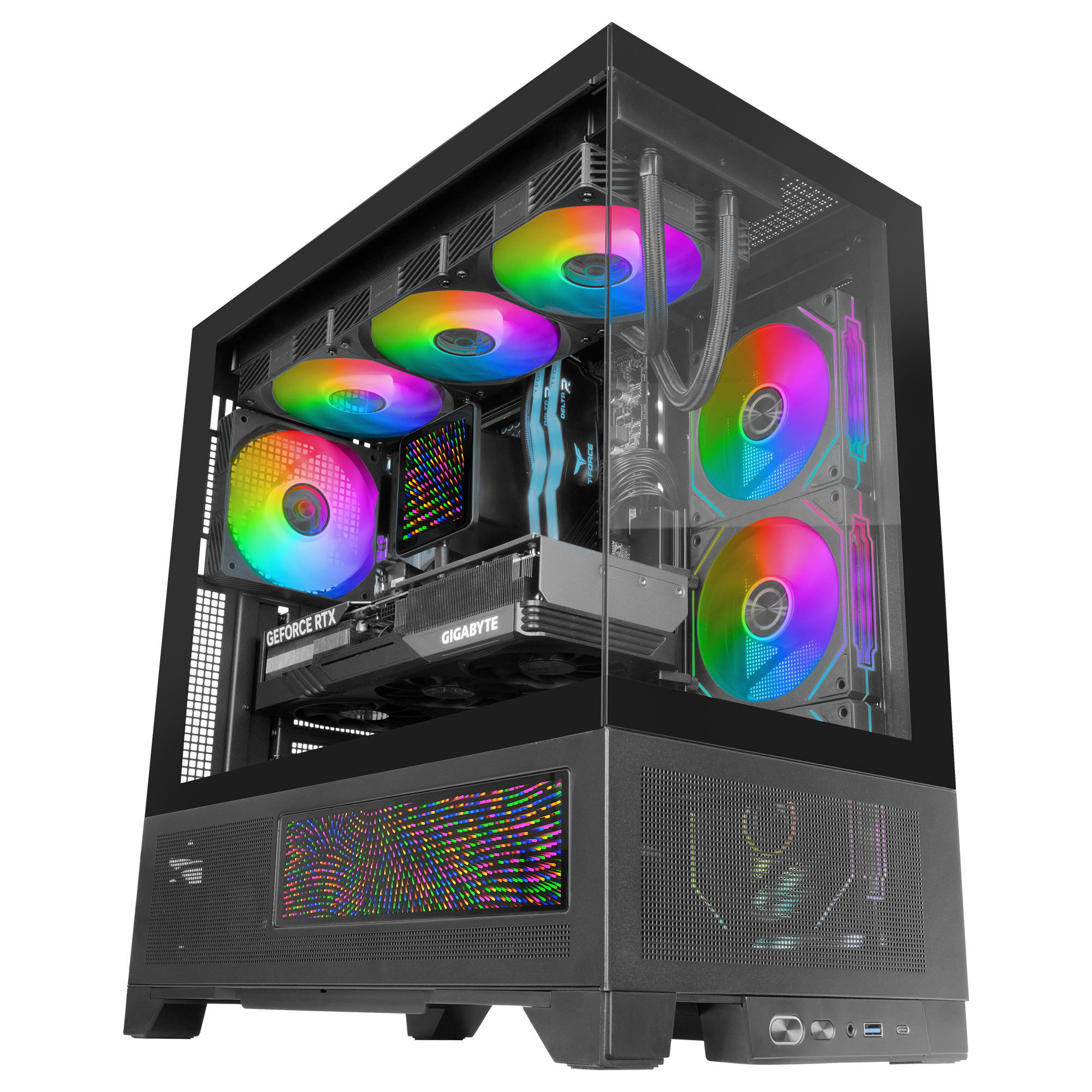 Boitier Moyen Tour ATX Mars Gaming MC-LCDX avec panneaux vitrés (Noir)