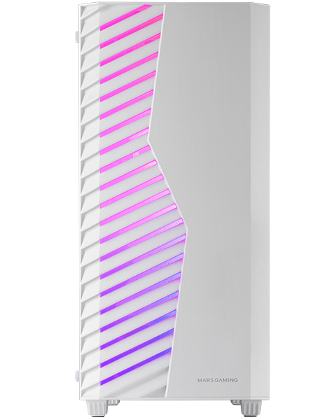 Boitier Moyen Tour ATX Mars Gaming MC-Volt RGB avec panneau vitré (Blanc)