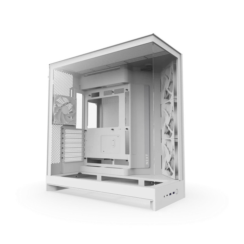 Boitier Moyen Tour ATX NZXT H9 Flow avec panneaux vitrés (Blanc)