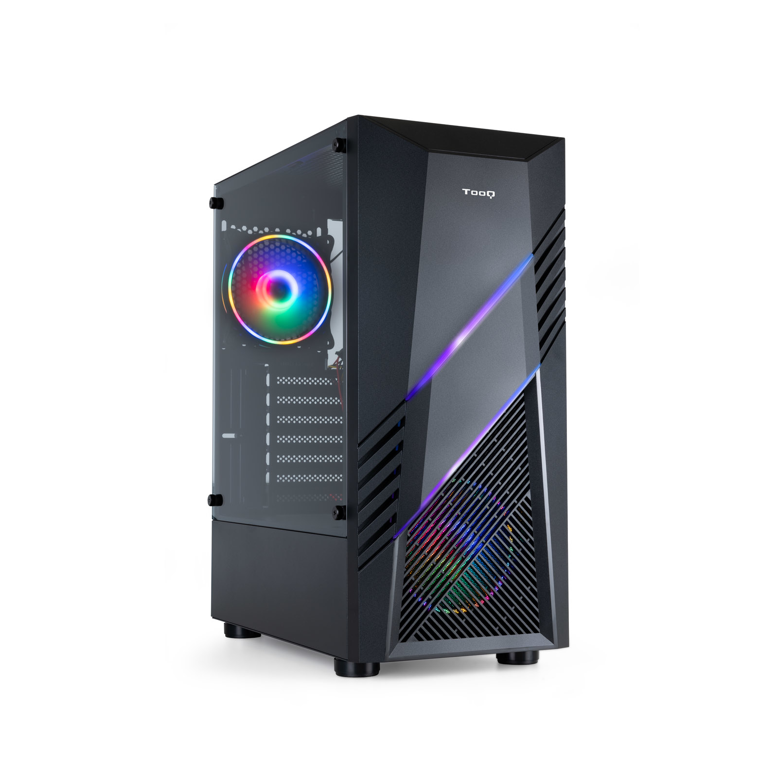 Boitier Moyen Tour ATX TooQ BioHazard TQGCC102 RGB avec panneau vitré (Noir)