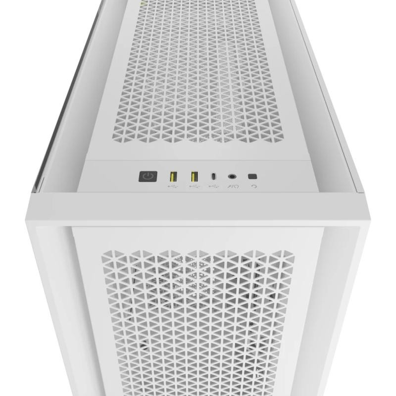 Boitier Moyen Tour E-ATX Corsair 5000D Core Airflow avec panneau vitré  (Blanc)