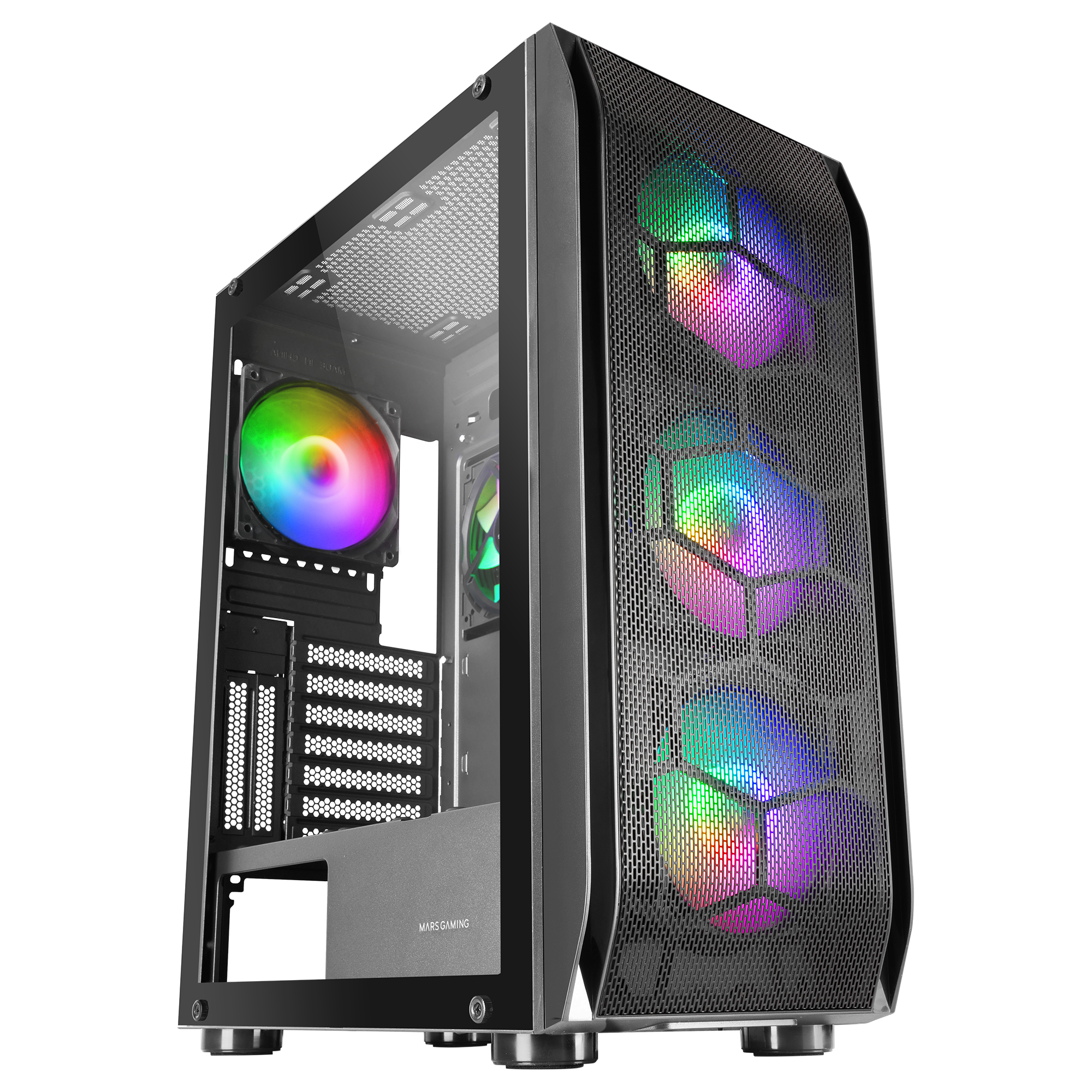 Boitier Moyen Tour E-ATX Mars Gaming MC-KX RGB avec panneau vitré (Noir)