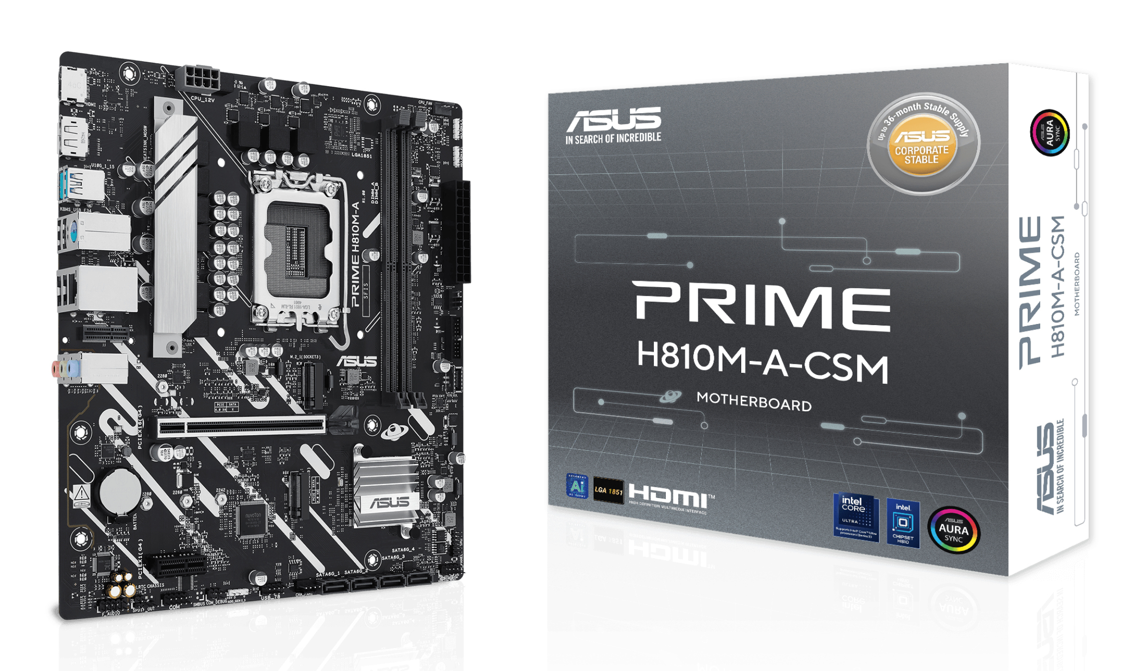 Carte Mère Asus Prime H810M-A-CSM (Intel LGA 1851) Micro ATX