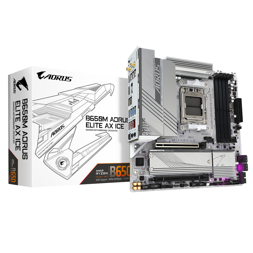 Carte Mère Gigabyte B650M Aorus Elite AX Ice (AM5) Micro ATX
