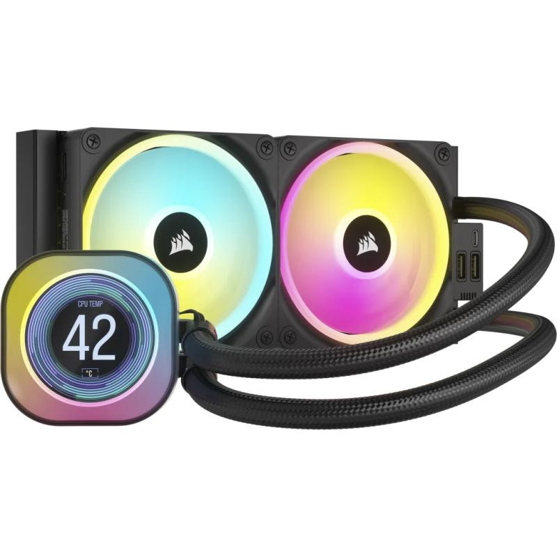 Corsair CW-9061007-WW système de refroidissement d?ordinateur Processeur Refroidisseur de liquide tout-en-un 12 cm Noir 2 pièce(s)