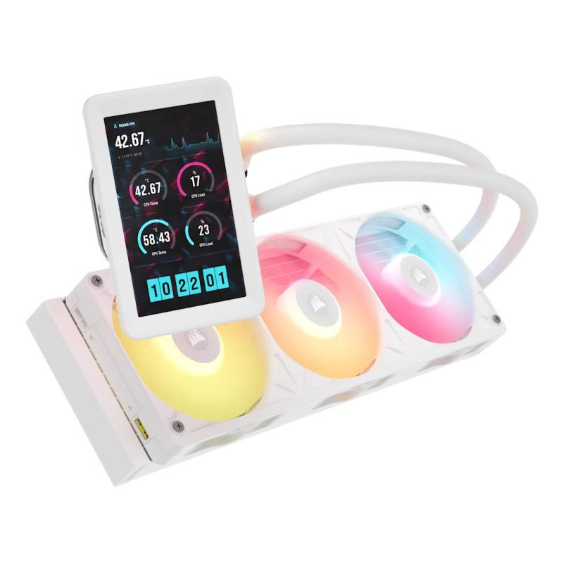Corsair iCUE LINK TITAN II 360 RX LCD AIO Liquid CPU Cooler Processeur Kit de refroidissement du liquide 12 cm Blanc 1 pièce(s)