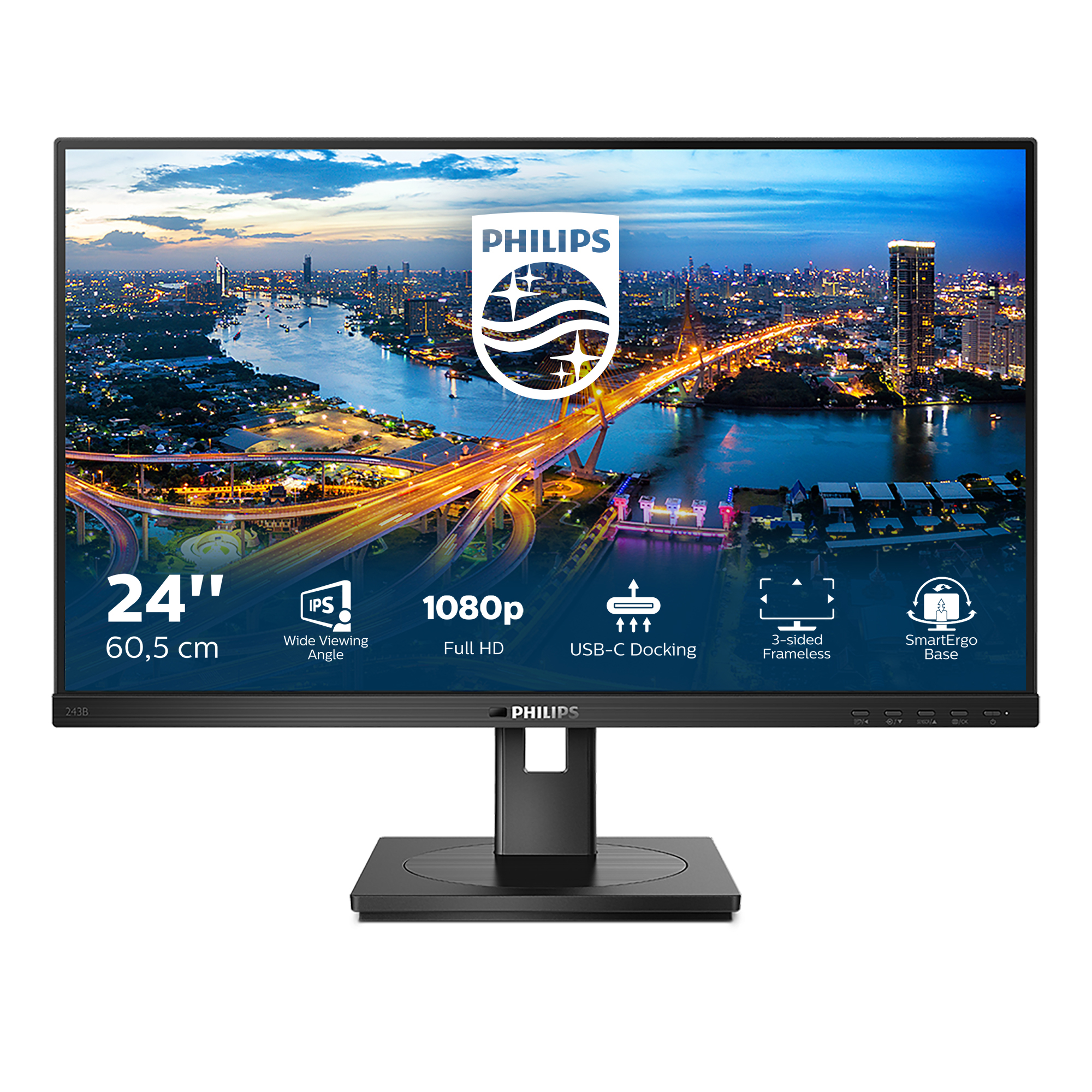 Ecran 24" Philips B-line 243B1 Full HD (Noir)