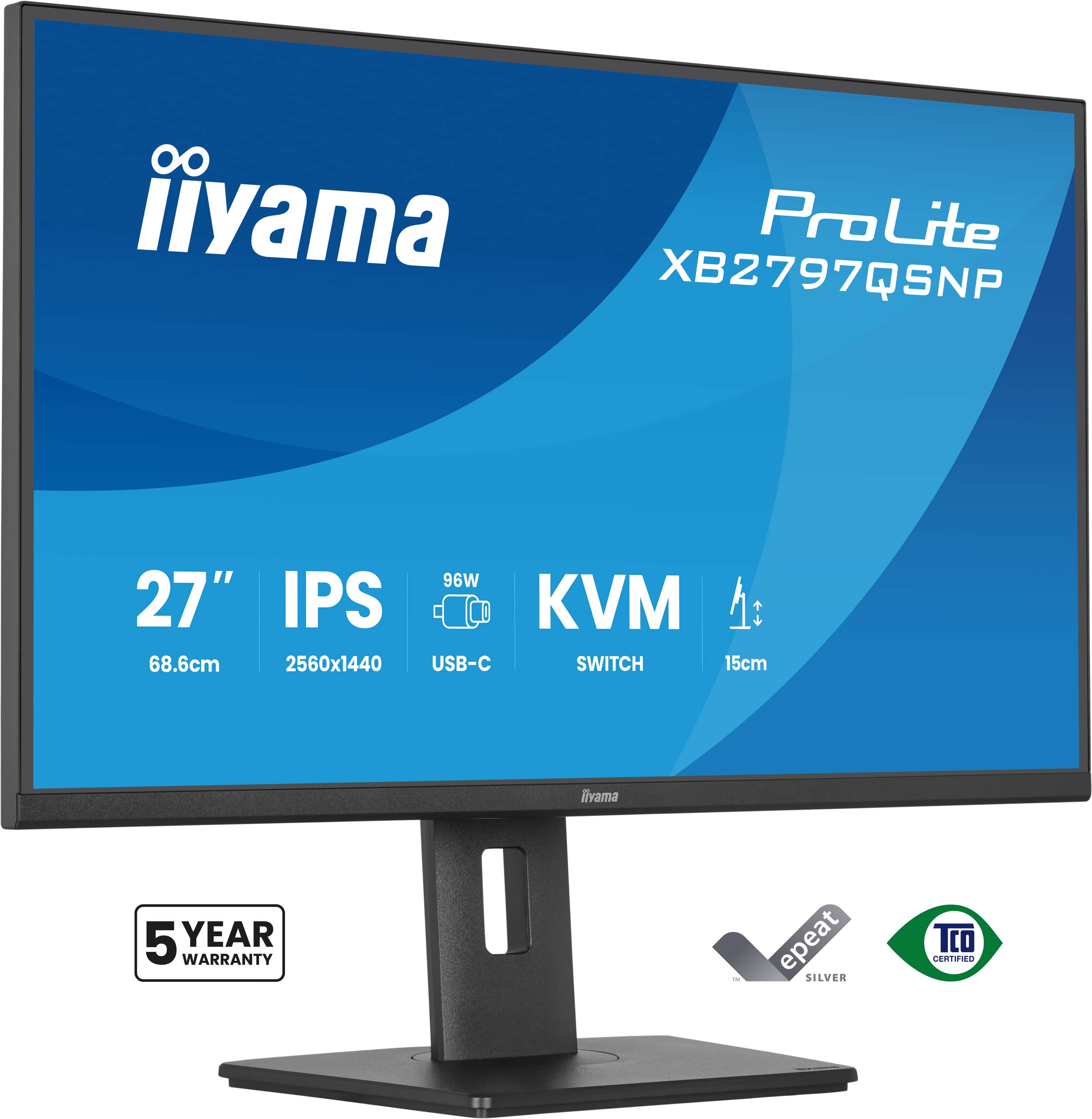 Ecran 27" Iiyama ProLite XB2797QSNP-B1 Quad HD (Noir)