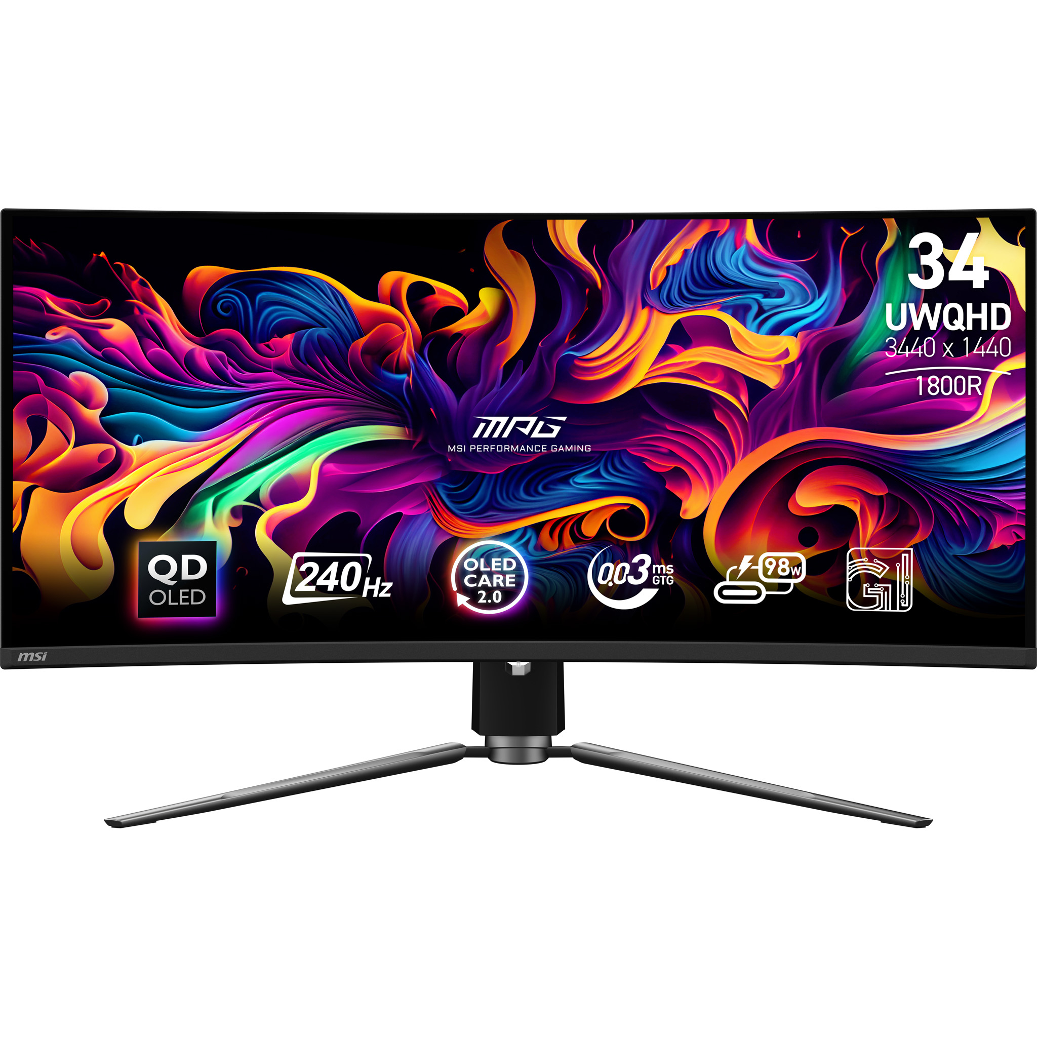 Ecran incurvé 34" MSI MPG 341CQPX OLED UWQHD 240Hz (Noir)