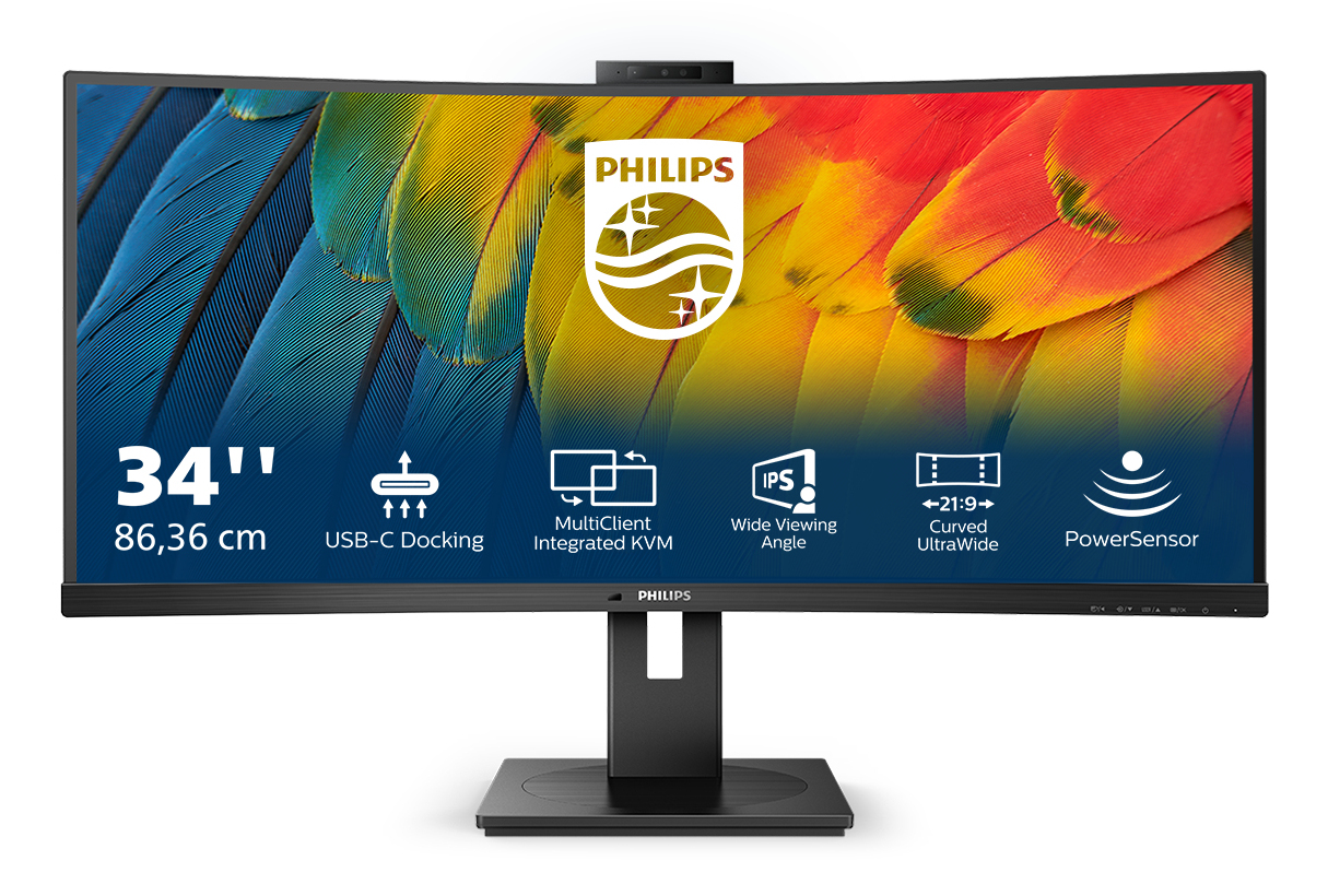 Ecran incurvé 34" Philips P-Line 34B1U5600CH UWQHD (Noir)
