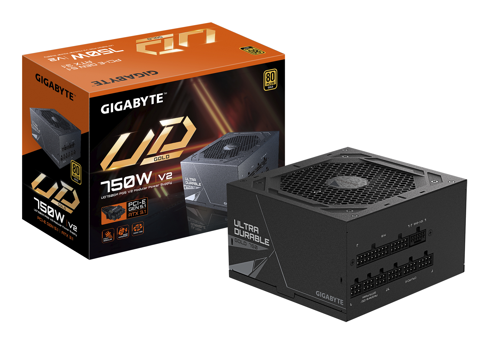 GIGABYTE 750W - GP-UD750GM PG5 V2 - 80+ Gold