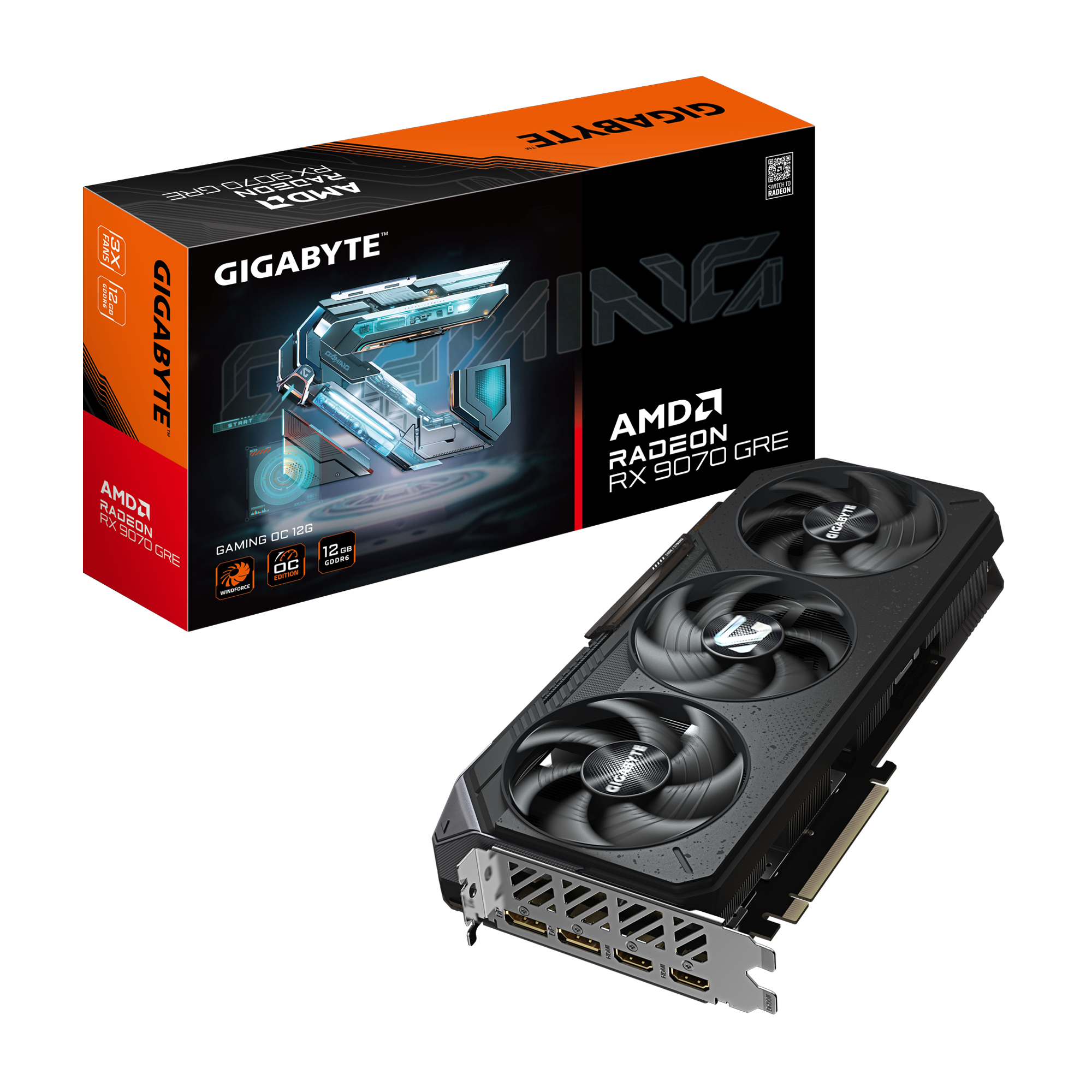 GIGABYTE Radeon RX 9070 GRE GAMING OC 12G AMD 12 Go GDDR6