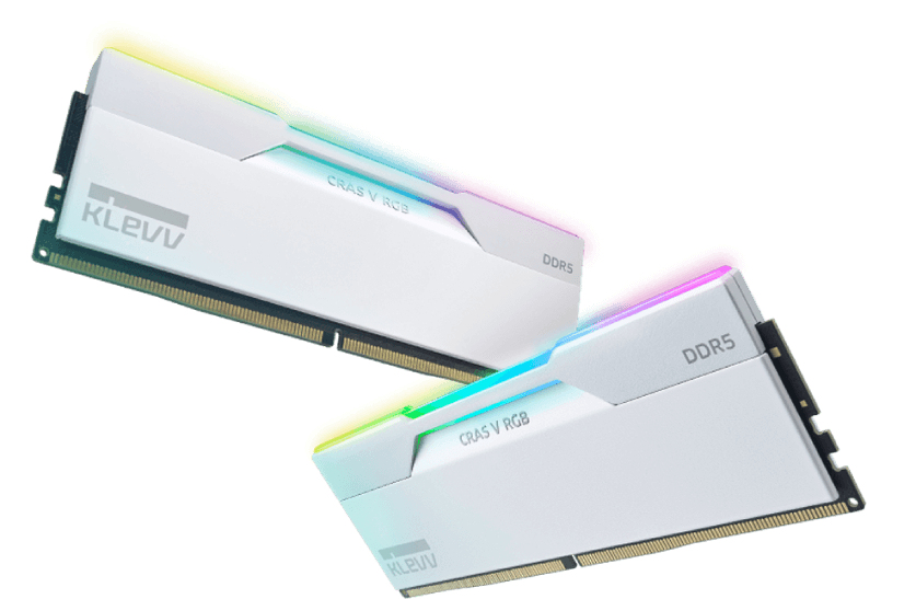 Kit Barettes mémoire 32Go (2x16Go) DIMM DDR5 Klevv Cras V RGB 6000MHz CL30 (Blanc)