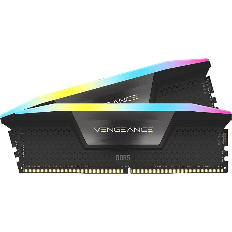 Kit Barrettes mémoire 32Go (2x16Go) DIMM DDR5 Corsair Vengeance RGB  5200MHz CL40 (Noir)