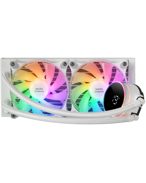 Kit Watercooling AIO Mars Gaming ML-LCD RGB - 240mm (Blanc)