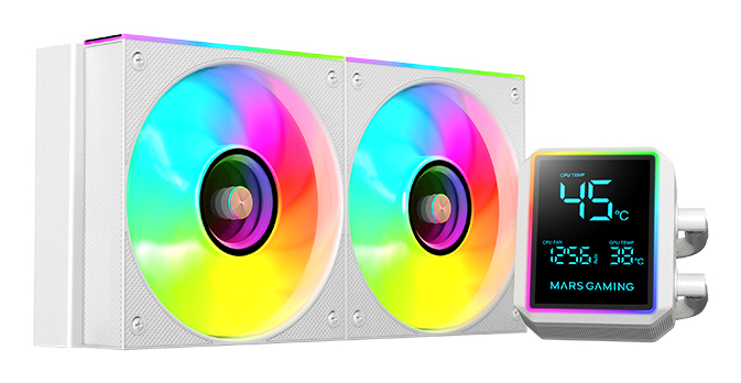 Kit Watercooling AIO Mars Gaming ML-LCDPro RGB - 240mm (Blanc)
