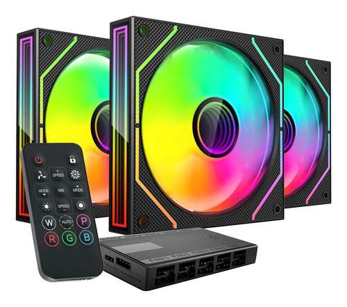 Lot de 3 Ventilateurs boitier Mars Gaming MF-3DProKit RGB - 12cm (Noir)