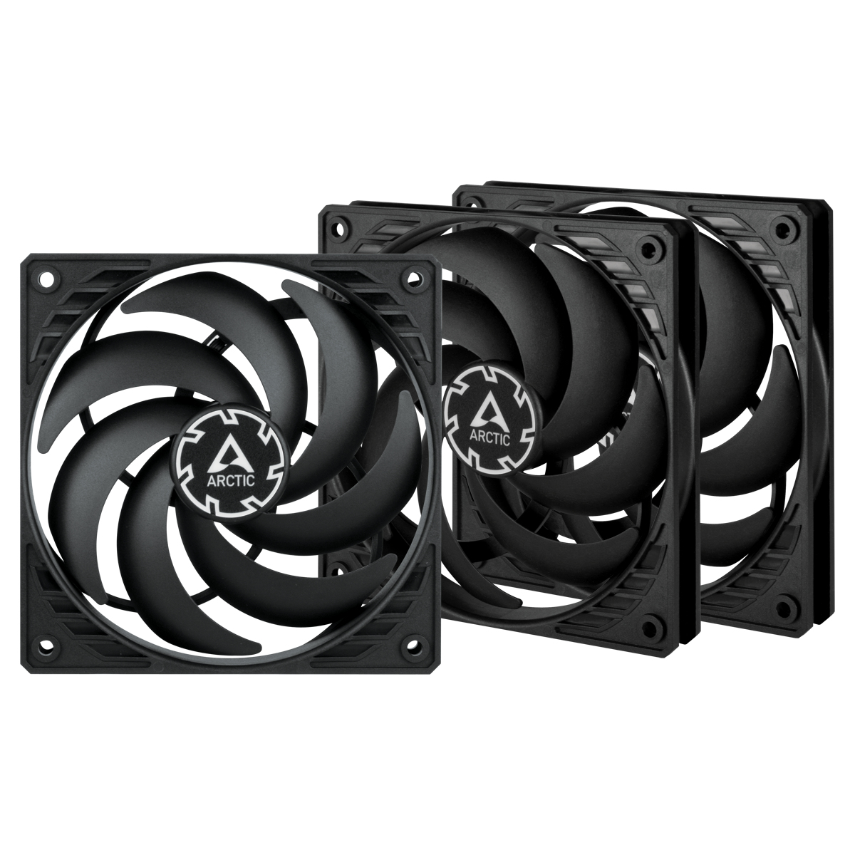 Lot de 3 Ventilateurs de boitier Arctic P12 Slim PST - 12cm (Noir)