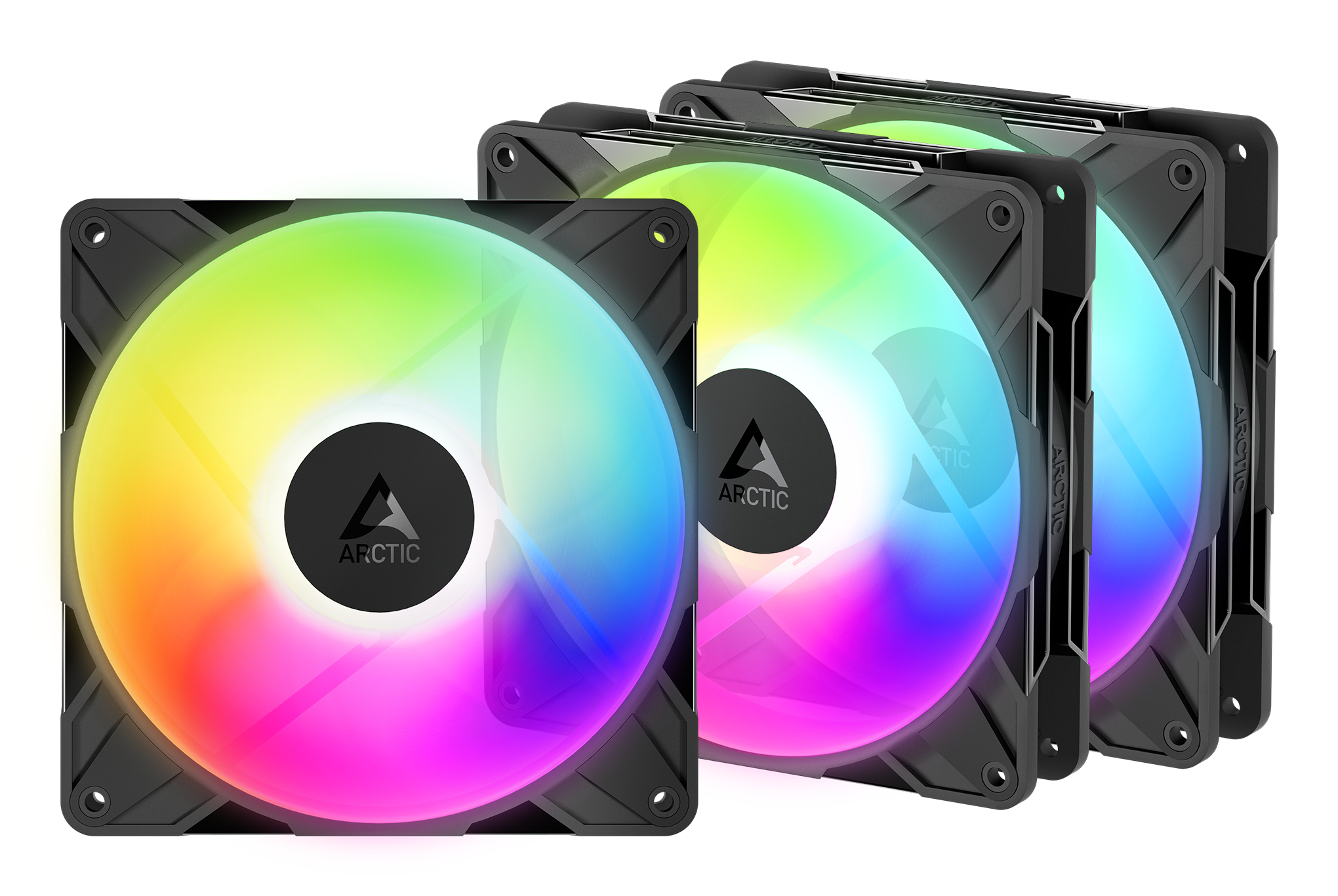 Lot de 3 Ventilateurs de boitier Arctic P14 Pro Reverse RGB - 14cm (Noir)