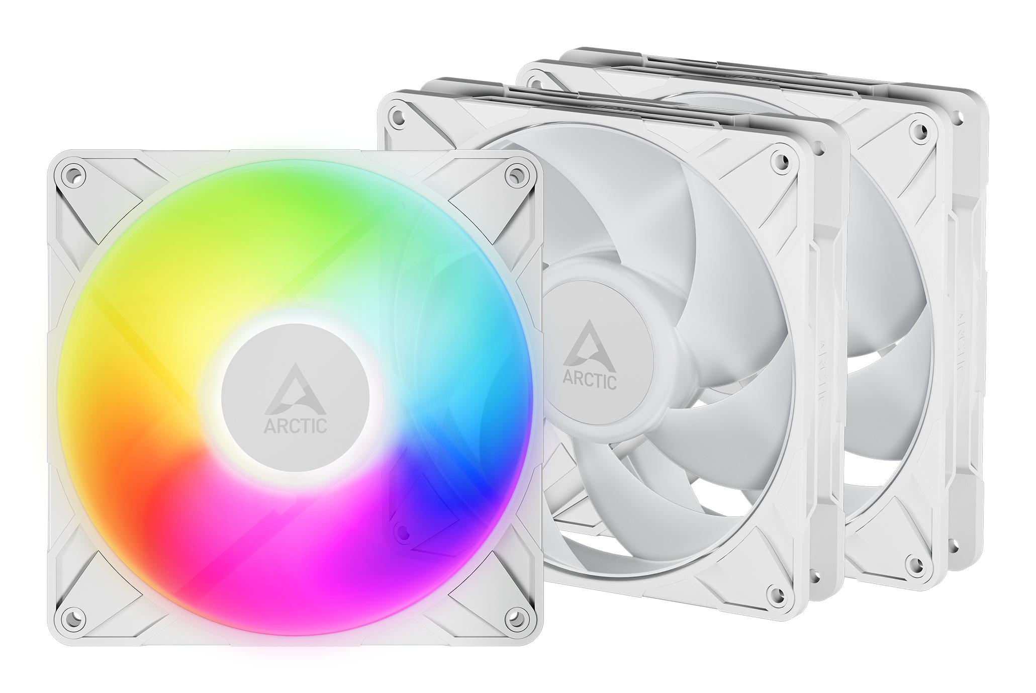 Lot de 3 Ventilateurs de boitier Arctic P14 Pro RGB - 14cm (Blanc)