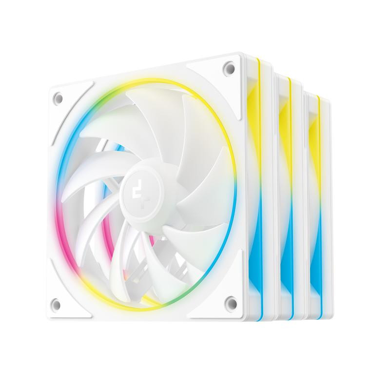 Lot de 3 Ventilateurs de boitier Deepcool FL12 SE RGB - 12cm (Blanc)